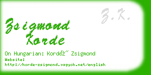 zsigmond korde business card